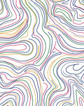 Vivid Wavy Contour Line Art Rug