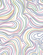 Vivid Wavy Contour Line Art Rug