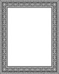 Monochromatic Black Geometric Ornate Border Rug