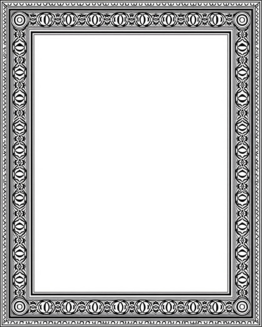 Monochromatic Black Geometric Ornate Border Rug