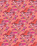 Coral Pink Whimsical Floral Arrangement Rug