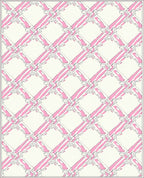 Pink White Lattice Diamond Rug