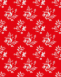Bold Red White Floral Garland Rug