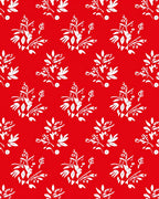 Bold Red White Floral Garland Rug