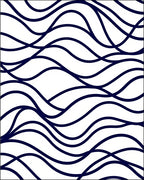 Navy Blue Abstract Wave Flow Rug
