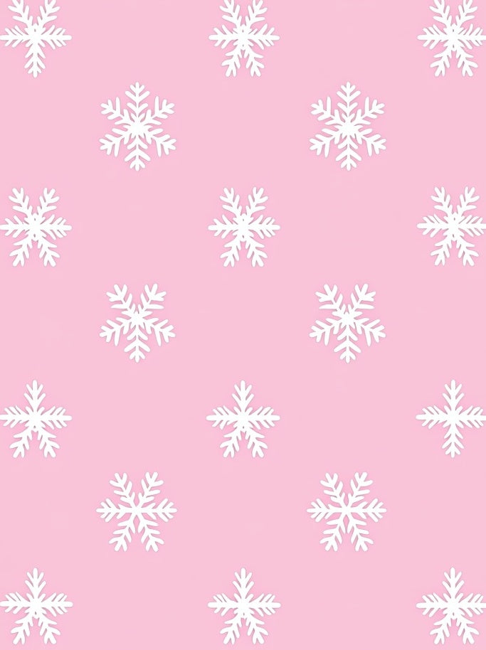 Winter White Snowflake Pink Background Rug