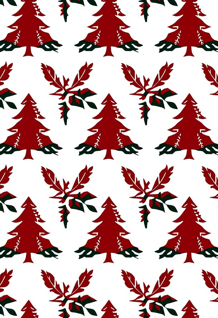 Crimson Pine Sprig Repeats Rug