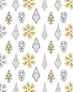 Shimmering Gold Diamond Tree Medley Rug