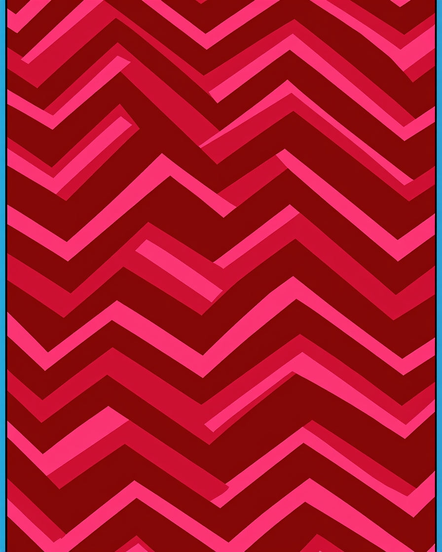 Crimson Pink Chevron Stripes Rug