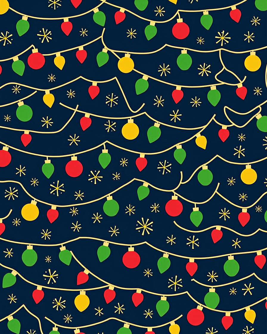 Festive Red Green Yellow Garland Rug