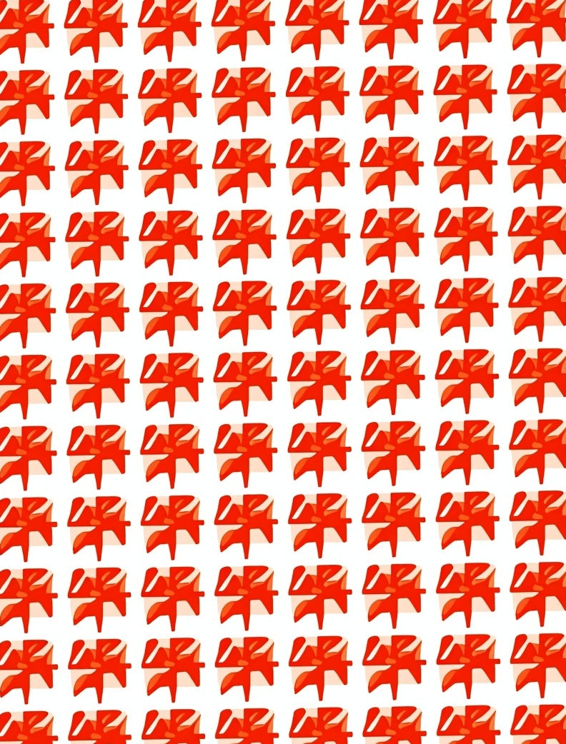 Retro Red Swirl Repeating Square Rug