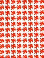 Retro Red Swirl Repeating Square Rug