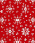 Crimson Red White Snowflake Cluster Rug