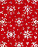 Crimson Red White Snowflake Cluster Rug