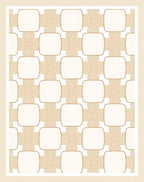 Cream Beige Interlocking Squares Rug