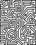 Black White Labyrinth Circuit Board Rug