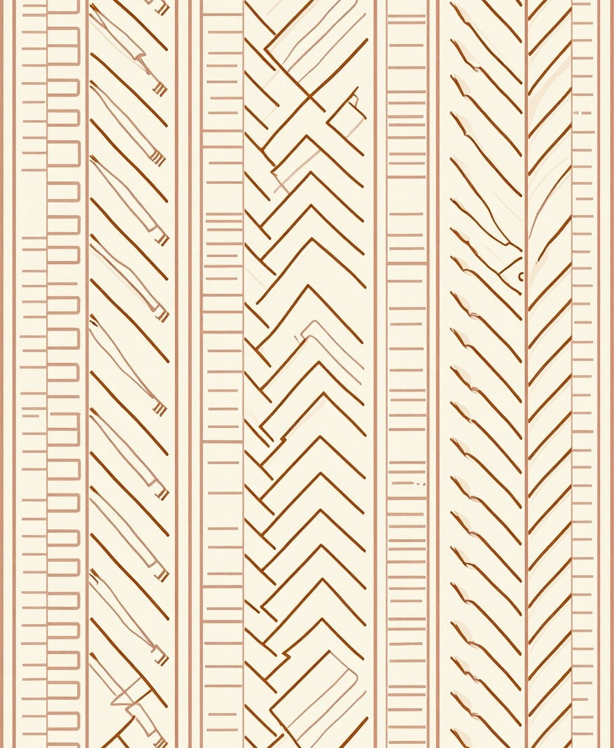 Warm Earthy Tones Striped Geometric Accents Rug