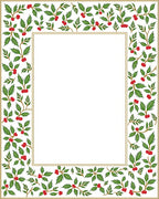 Green Holly Berry Frame Rug