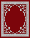Crimson White Floral Arch Frame Rug