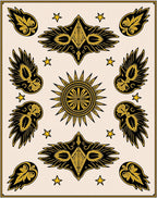 Golden Winged Sun Celestial Rug