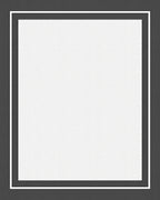 Minimalist Dark Gray White Frame Rug