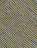 Striped Gold Geometric Labyrinth Rug