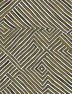 Striped Gold Geometric Labyrinth Rug