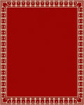 Deep Red Contemporary Geometric Border Rug