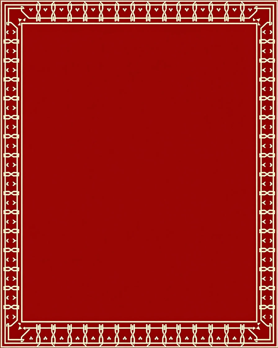Deep Red Contemporary Geometric Border Rug