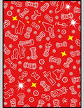 Red White Abstract Graffiti Shapes Rug