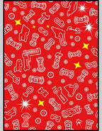 Red White Abstract Graffiti Shapes Rug