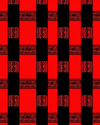 Red Black Buffalo Plaid Grid Rug
