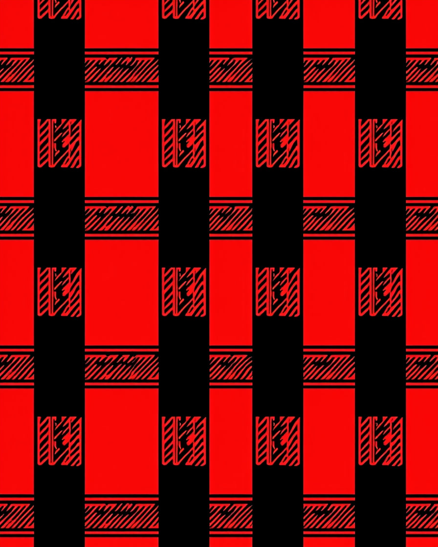 Red Black Buffalo Plaid Grid Rug
