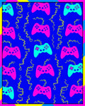Retro Pink Teal Controller Collage Rug