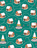 Cozy Winter Village Chain Link Rug