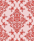 Crimson Floral Damask Scroll Rug