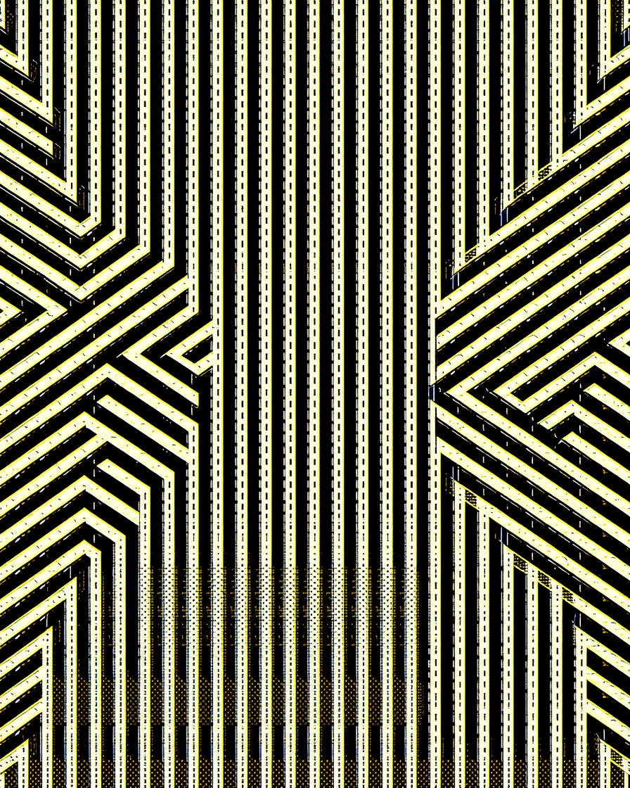 Modern Black Yellow Geometric Stripes Rug