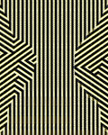 Modern Black Yellow Geometric Stripes Rug