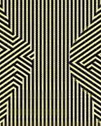 Modern Black Yellow Geometric Stripes Rug