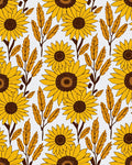 Golden Yellow Sunflower Botanical Repeat Rug