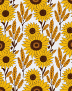 Golden Yellow Sunflower Botanical Repeat Rug