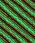 Vibrant Green Red Wavy Stripes Rug
