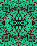 Teal and Brown Intricate Mandala Rug
