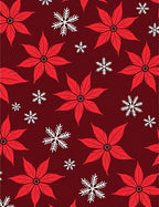 Bold Red Poinsettia Snowflake Shower Rug