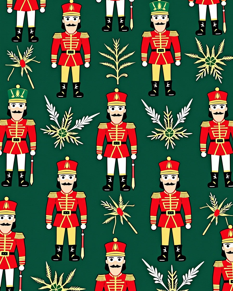 Red Nutcracker Soldiers With Gold Accents Rug