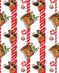 Whimsical Gingerbread Reindeer Candy Cane Stripe Rug