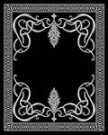 Art Nouveau White Flourish Border Rug