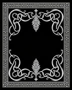 Art Nouveau White Flourish Border Rug