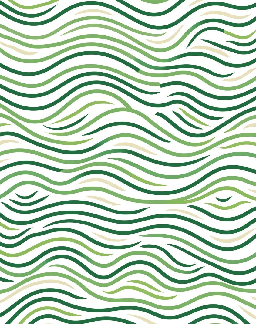 Verdant Green Wavy Stripes Rug
