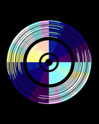 Retro Rainbow Circular Grooved Rug